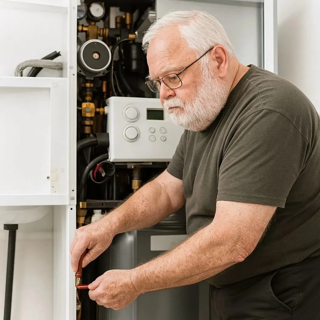 Techniker repariert Wolf Gastherme