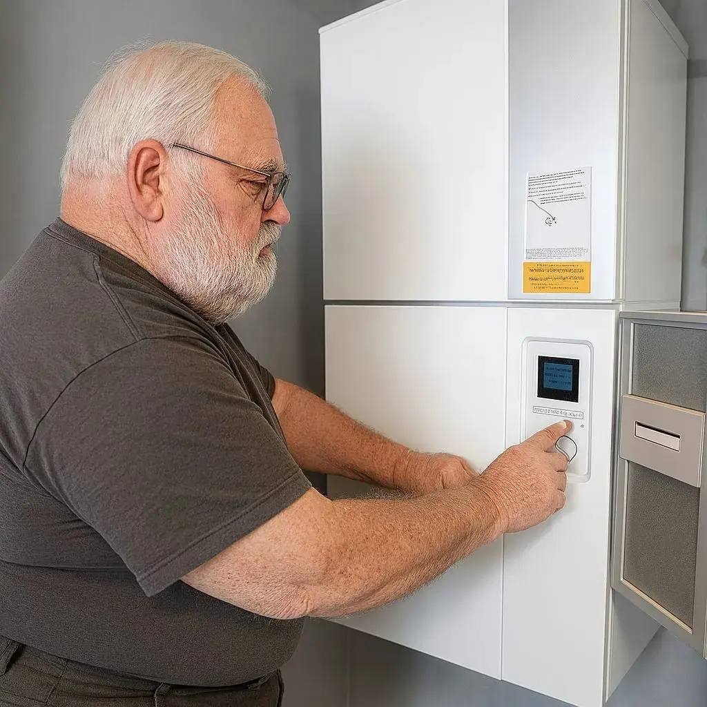 Techniker stellt Wolf Heizung ein